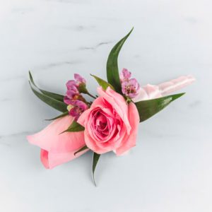Pink Rose Boutonnière by Luv It