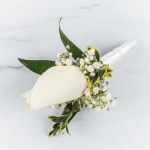 White Rose Boutonnière by Luv It